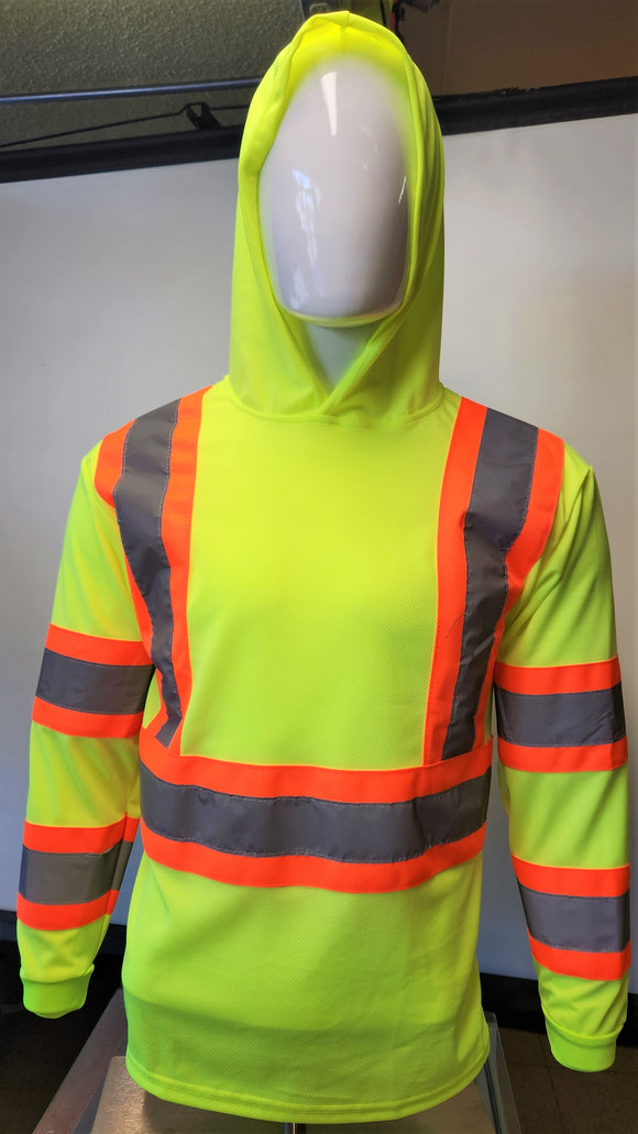 TFX Two Tone Yellow Safety Long Sleeve Shirt with hoodie