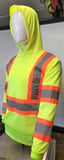 TFX Two Tone Yellow Safety Long Sleeve Shirt with hoodie