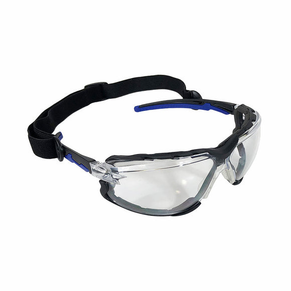 Falcon Safety Glasses-Clear Anti Fog Lens w/Foam Lined Gasket and cord