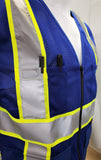 FX Two Tone Royal Blue Safety Vest with 6 Pockets