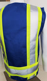 FX Two Tone Blue Safety Vest with clear ID Pocket (Knitted Fabric Front & Back)