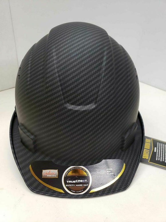 Matte Black Hydro Dipped Half Brim Hard Hat with Fas-trac Suspension