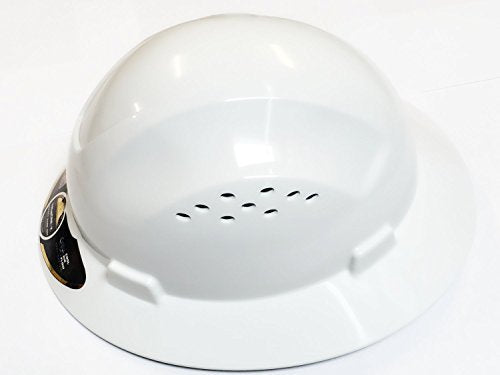 HDPE White Full Brim Hard Hat with Fas-trac Suspension