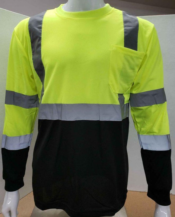 FX Two Tone Yellow / Black Long Sleeve Safety Shirt