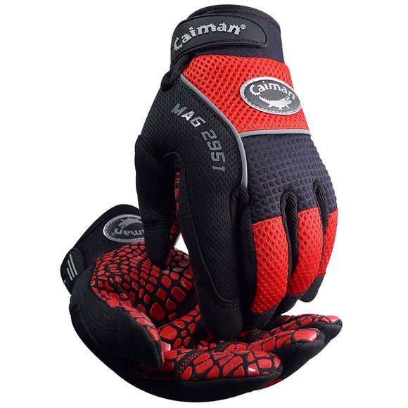 Synthetic Leather Padded Silicone Grip Palm Mechanics Gloves