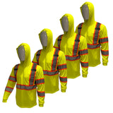 4 PACK Polyester Birds-Eye Mesh Reflective Long Sleeve Shirt (MODEL ST908)