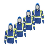4 PACK Polyester Birds-Eye Mesh Reflective Long Sleeve Shirt (MODEL ST908)