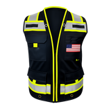Custom Flag on Class 2 Two Tone High Visibility Reflective Safety Vest  - AVAILABLE IN VARIOUS COLORS (MODEL SV815)