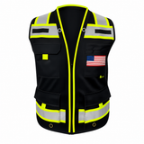 Custom Flag on Class 2 Two Tone High Visibility Reflective Safety Vest  - AVAILABLE IN VARIOUS COLORS (MODEL SV815)