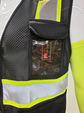 FX Two Tone Black Safety Vest with 6 Pockets