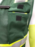 Two Tone Green Safety Vest with 6 Pockets