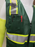 Two Tone Green Safety Vest with 6 Pockets