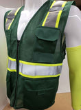 Two Tone Green Safety Vest with 6 Pockets