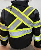 Black Reflective Safety Waterproof Bomber Jacket