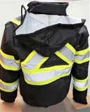 Black Reflective Safety Waterproof Bomber Jacket