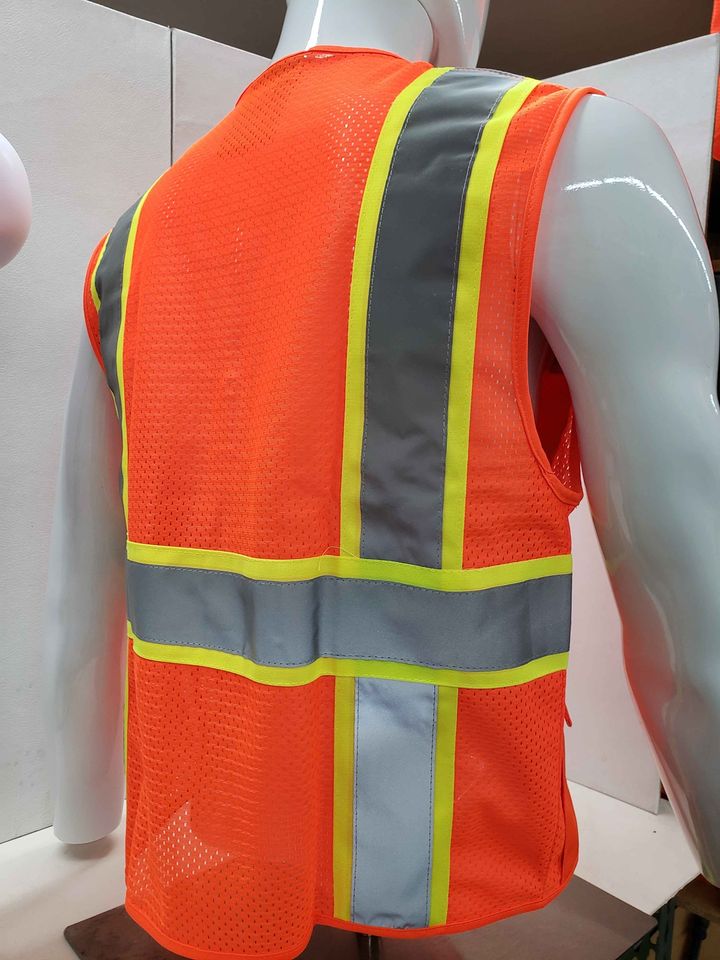 FX Class 2 Two Tone Orange Safety Vest with 6 Pockets – RG Safety