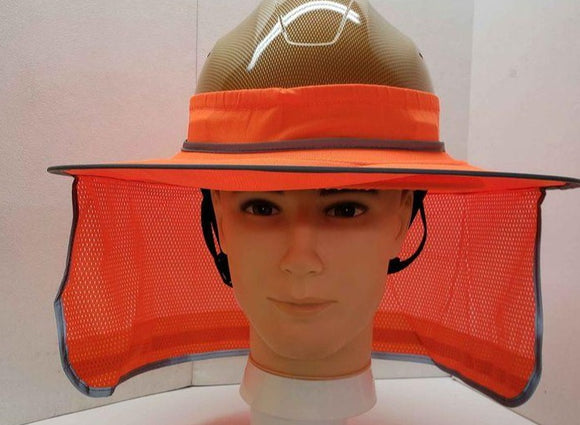 Yellow HI Visibility Reflective Hard Hat Neck Shade with Visor for Ful