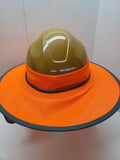 ORANGE HI Visibility Reflective Hard Hat Neck Shade with Visor for Full Brim Hard Hats