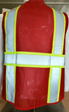 Two Tone Red Safety Vest with 6 Pockets