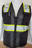 Two Tone Black Safety Vest with 6 Pockets