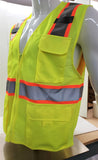 FX Class 2 Two Tone Yellow Safety Vest with 6 Pockets