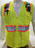 FX Class 2 Two Tone Yellow Safety Vest with 6 Pockets