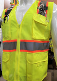 FX Class 2 Two Tone Yellow Safety Vest with 6 Pockets