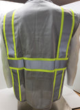 Two Tone Gray Safety Vest with 6 Pockets