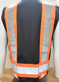 FX Two Tone Black Safety Vest with clear ID Pocket (Knitted Fabric Front & Back)