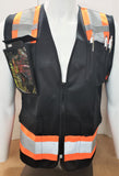 FX Two Tone Black Safety Vest with clear ID Pocket (Knitted Fabric Front & Back)