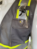 Two Tone GRAY Safety Vest with 6 Pockets