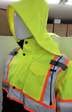 CLASS III Yellow Reflective Safety Waterproof Bomber Jacket with hood