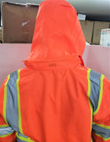 CLASS III Orange Reflective Safety Waterproof Bomber Jacket with hood