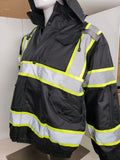 Black Reflective Safety Waterproof Bomber Jacket