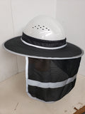 HI Visibility Reflective Black Hard Hat Neck Shade with Visor for Full Brim Hard Hats