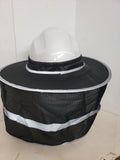 HI Visibility Reflective Black Hard Hat Neck Shade with Visor for Full Brim Hard Hats