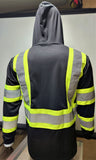 TFX Two Tone BLACK Safety Long Sleeve Shirt with hoodie