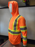 TFX Two Tone Orange Safety Long Sleeve Shirt with hoodie