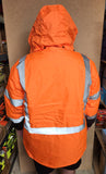 CLASS III Orange Reflective Safety Waterproof Bomber Parka Jacket with hood