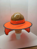 ORANGE HI Visibility Reflective Hard Hat Neck Shade with Visor for Full Brim Hard Hats