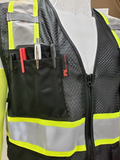 FX Two Tone Black Safety Vest with 6 Pockets