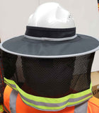 HI Visibility Reflective Black Hard Hat Neck Shade with Visor for Full Brim Hard Hats