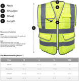 High Visibility Safety Vest with 7 Pockets and Zipper | Neon Yellow