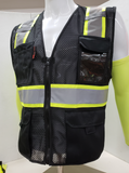 FX Two Tone Black Safety Vest with 6 Pockets