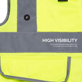 High Visibility Safety Vest with 7 Pockets and Zipper | Neon Yellow