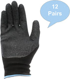 12-Pair Diesel Protection Pro-Tekk Latex Foam Grip Coated Work Gloves