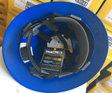 HDPE Blue Full Brim Hard Hat with Fas-trac Suspension