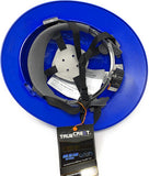 HDPE Blue Full Brim Hard Hat with Fas-trac Suspension