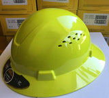 HDPE Lime Full Brim Hard Hat with Fas-trac Suspension