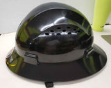 HDPE Safety Black Full Brim Hard Hat with Fas-trac Suspension